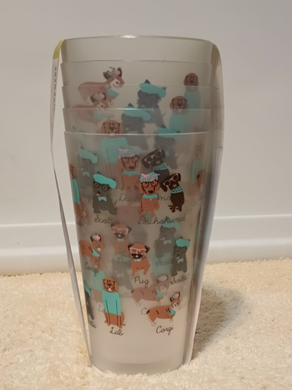 Copy of NWT~ Max Studio Home's 5 pc.Dog Themed Plastic Tumblers, 30 fl..oz. each